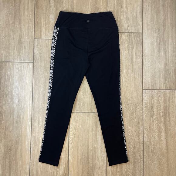 T by Talbots Fair Isle Half Zip Top & Leggings Set Women’s Small Black White - Picture 14 of 16